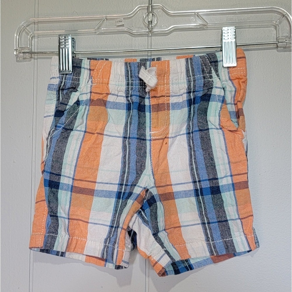 😎 Jumping Beans Orange and Blue‎ Plaid Shorts